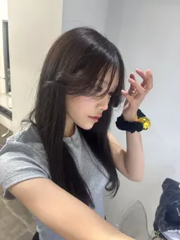 【韓国暗髪🐈⬛🌙】ブリーチ無し艶感ダブルカラー+高級トリートメント✨