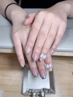 ガラスフレンチ🪞ペース色自由（パーツ2個プレゼント🎁)