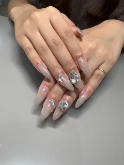 【✨❄️2月限定⛄️💙】パーツつけ放題💍⭐️長さ出し10本＋ワンカラー/ラメグラ（オフ込み）