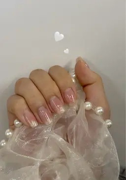 【オフあり】10本長さだし✨チーク+ラメグラ ‎ ♥ 艶コーティング付