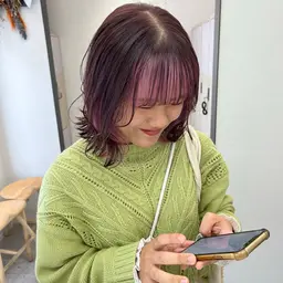 【デザインカラー】ポイントブリーチ＋カット