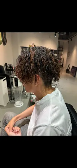 ハードパーマスタイリング込み