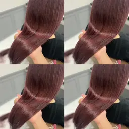 暖色系カラー+Aujua2step+超音波アイロン【ブリーチなし】【ピンクブラウン/ボルドー/ピンクラベンダー、カシス