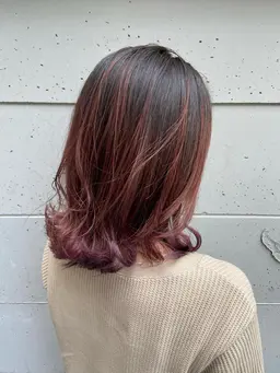 前髪カット＋アディクシーカラー＋トリートメント