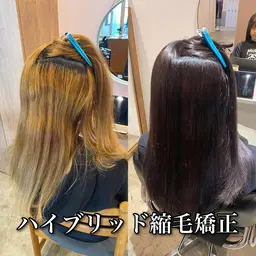 平日限定💫【2月限定クーポン】ブリーチ毛も可能◎ハイブリッド酸性縮毛矯正+カラー+カット+リンケージ4stepTR