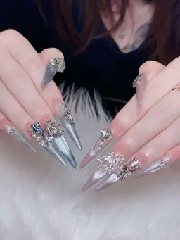 [Extraロングチップsize 3XL （10本）】持ち込みデザイン＋アート+パーツつけ放題