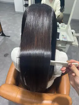 ストレート+カラー【髪質改善】