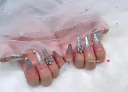 長さだし10本込LA発アプレ💖強度➕美フォルム✨🦋(ワンカラーorラメグラ)