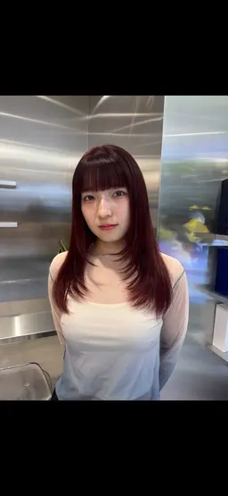 【ミニモ限定】大人気‼️ ダブルカラーワインレッド　🍎🍎🍒🍒🍓🍓「ブリーチなし」