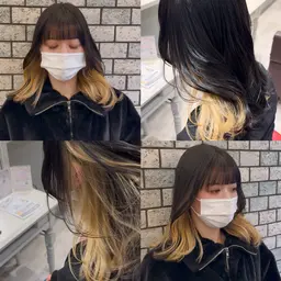 カット+イヤリングカラー🌟ブリーチオンカラー💜浸透トリートメント‼️