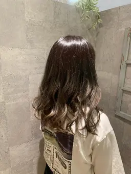 カット＋透け感カラー＋超音波ハホニコトリートメント