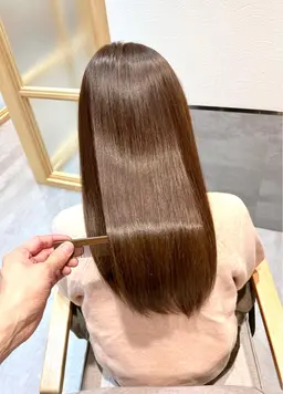 【地毛風ストレートで美髪に✨】縮毛矯正&カット＆トリートメント＆毛髪クレンジング