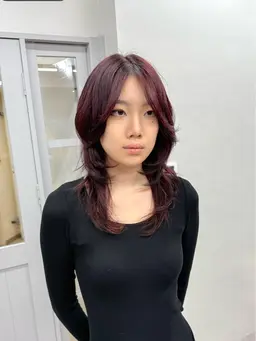 ‪✂️【ミディアム・ロング】ウルフカット限定　ワンカラー＋カット＋トリートメント              【平日のみ】