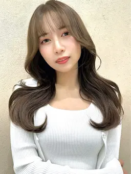 前髪カット+透明感カラー+髪質改善トリートメント