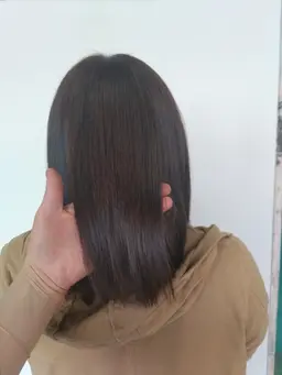 明るい白髪染め+カット+トリートメント