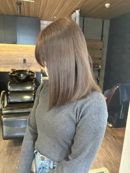 『色持ち最強・トリートメント効果1ヶ月・絹髪』【高濃度マイクロバブル使用】ケアカラー+ケラチントリートメント+long