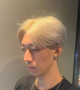 ✨『追加料金なし』✨トリプルカラーで作れるハイトーン🫧トリプルカラー『ケアブリーチ込み』＋メンズカット＋トリートメント