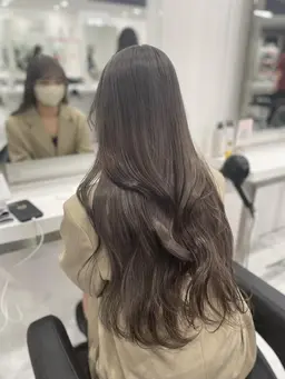 【透明感グレージュならこれ】ブリーチなしダブルカラー＋オリジナルトリートメント　　　ミニモ学割対象