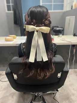 ⭐️ハーフアップ⭐️パールピン付き🎀