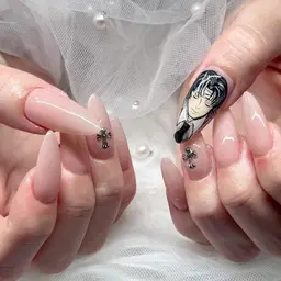 長さ出し10本 ジェルチップ】痛ネイル2本＋シンプルアート2本