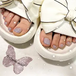 💜jrフットオフなし🤍ワンカラーネイル💜