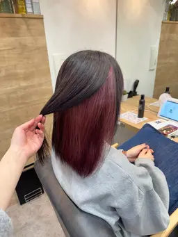 【ちょこっとブリーチカラーしたい方へおすすめ】インナーカラー🌟ブリーチ＋オンカラー🫧