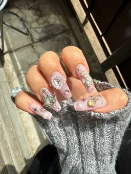 🟥SALE🌈🆕💫＜LA発アプレ10本長さ出し＞９０分持込みフルアート★M size/Gel-X