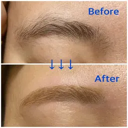 【アイブロウWax &トーンアップ】色味を少し明るくした後、Waxで形を整えます。眉毛を3週間伸ばして下さい★4800円