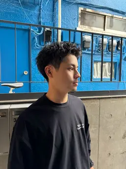 【men's】スパイキーショートヘアのみ〈カット＋パーマ(ピンパーマ)〉