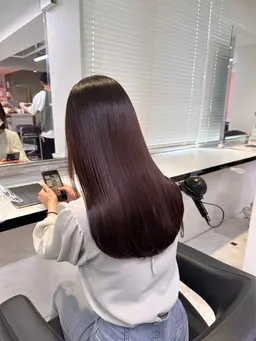 【✂️カット＋🍒暖色ワンカラー＋髪質改善トリートメント】＋スタイリングコテ巻き仕上げ✨