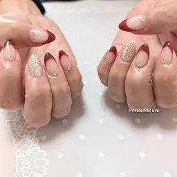 フレンチネイル（ベースクリアー）（パーツ別途）＋オフ1本100円