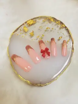 マグネット＆ミラーのリボンネイル🎀