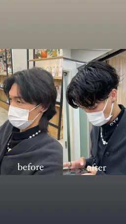 【学割U24✨🎓】メンズカット➕ダメージレスケアパーマ✨(120分)