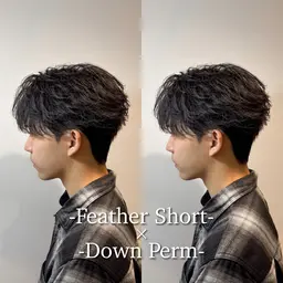メンズカット＋フェザーパーマ