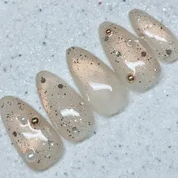 年末年始成人式結婚式●シャンパンゴールドマグネットネイル【リピーター様¥6,300】