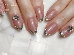 【2級持ち研修ネイリスト】ガラスフレンチネイル￥4990円