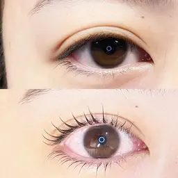 🉐【LED】まつ毛パーマ➕フラットラッシュ80本/ブラウンカラーに変更可能