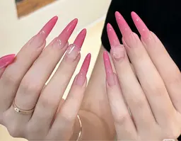 💛[チップスカルプ]フレンチネイル/カラーグラデーション+パーツ2個（ベース込み）💛