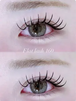 ❄️平日限定❄️デザイン選べるマツエク140本​〜​160本（フラットラッシュ）束感コーティング込み🫧