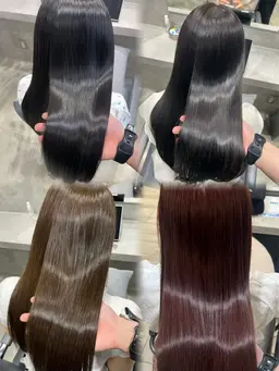 【🪄補修ケアカラー🪄】❣️3stepケラチントリートメント+透明感カラー❣️※ロング料金なし※超音波アイロン付き