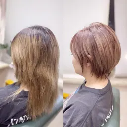 ボブ(アゴライン)スタイルチェンジ+カラーorブリーチ現在のお写真とご希望の髪型提示