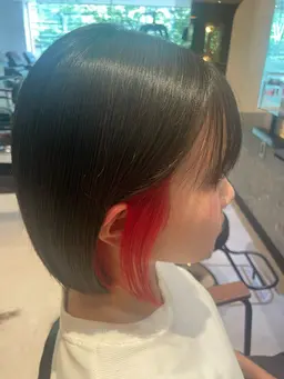 【インナーカラー】インナーブリーチ＋カラー＋カット