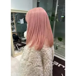 【人気！】🌷ハイトーンピンクにしたい方🌷【1ブリーチ＋全体ワンカラー】色持up処理剤付き/ケアブリーチ変更可/暖色系