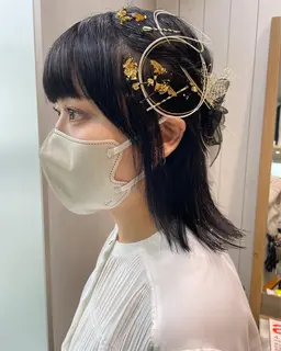 2026🎗️成人式、七五三、卒業式ヘアアレンジ🫧💐(金箔、ラメ込み)メイクも追加可能😌👌🏻