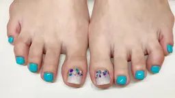 フット親指アート＋ワンカラー(オフあり)☆パラジェル使用