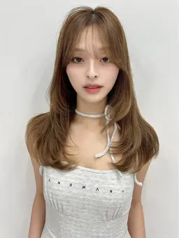 【人気No1🤍】盛れる顔周りカット＋艶ケアカラー＋2ステップ高保湿トリートメント付🎀※ロング料金無し