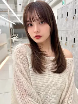 《.꒰ঌ韓国小顔カット》🎀韓国風レイヤー＋顔周り※撮影モデル