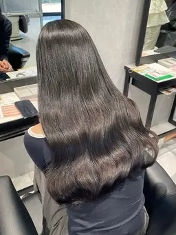 【透明感寒色カラー🫐🩵ブルーブラック】＋髪質改善トリートメント🪽🫧