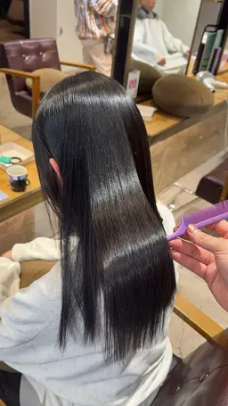 💖実習・就活生に💖明るく戻せる黒🐦‍⬛フルカラー✖️トリートメント　レイヤー/ボブ/溝の口/髪質改善/神奈川/韓国