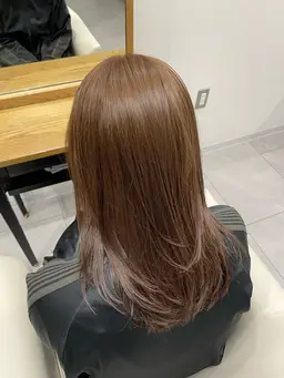 ブリーチなしで透明感カラー+レイヤーカット